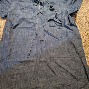 LOFT Blue Casual Button Down Dress